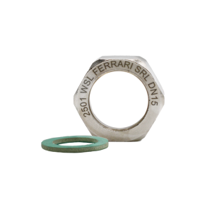 Dado ottone nichelato tubo inox csst dn15 3/4 acqua iso 228 ferrari 070211/f