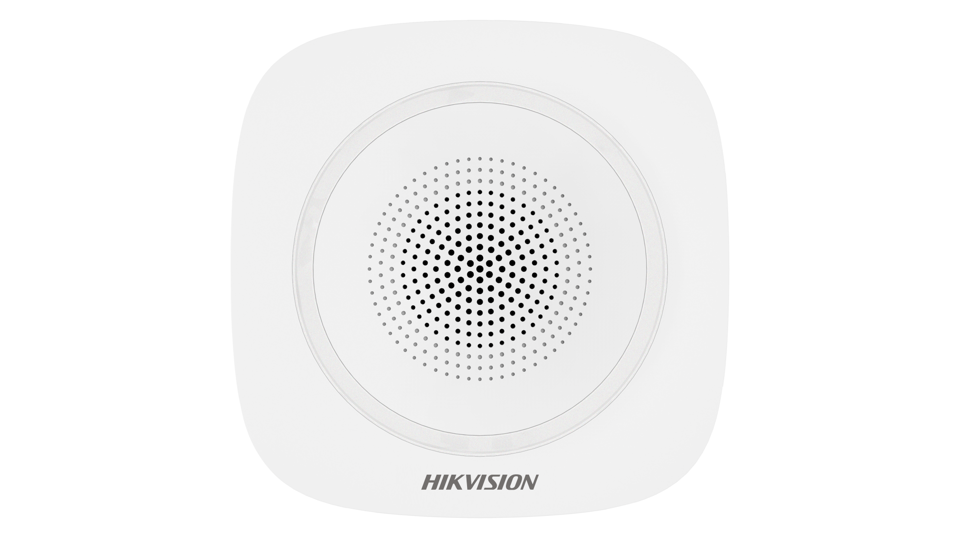 sirena wireless hikvision per impianti di sicurezza con diffusore acustico e led integrato sirena da interno wireless hikvision vista frontale con diffusore acustico centrale design moderno per sistemi di sicurezza