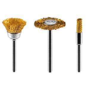 Set spazzole filo ottone 3 pezzi tazza disco mini smerigliatrice  55h067