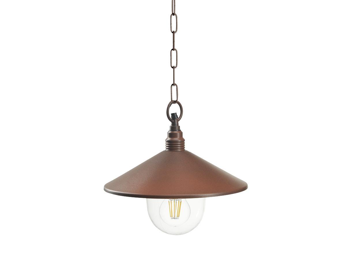 lampada sospensione media E27 corten Sovil in alluminio per illuminazione soffitto lampada sospensione media E27 corten Sovil struttura alluminio vetro trasparente per soffitto