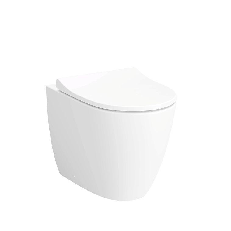 vaso a pavimento filo muro Vitra bianco opaco 54 cm per bagno moderno vaso a pavimento filo muro bianco opaco Vitra 54 cm design bagno moderno