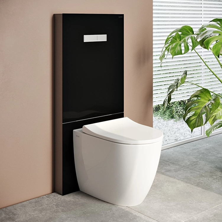 vaso a pavimento filo muro Vitra bianco opaco 54 cm per bagno moderno vaso a pavimento filo muro bianco opaco Vitra 54 cm design bagno moderno