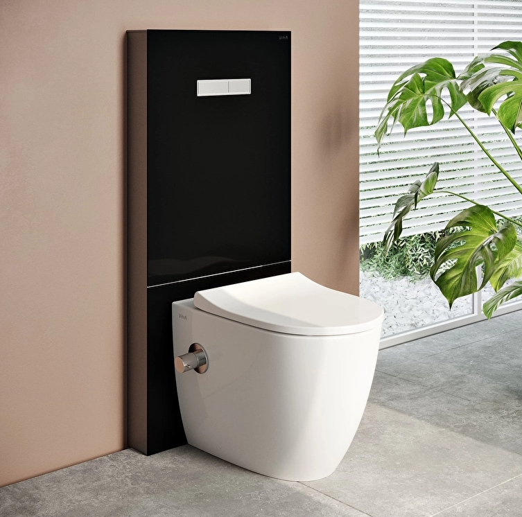 vaso a pavimento filo muro Vitra bianco opaco 54 cm per bagno moderno vaso a pavimento filo muro bianco opaco Vitra 54 cm design bagno moderno