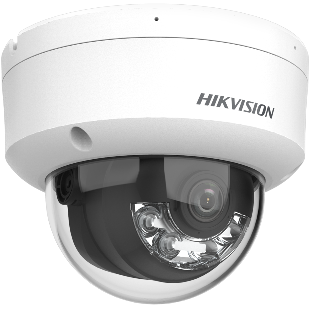 telecamera videosorveglianza dome Hikvision 8MP IP fissa vista dettaglio frontale telecamera dome IP fissa 8MP Hikvision ideale per videosorveglianza professionale in ambienti interni ed esterni