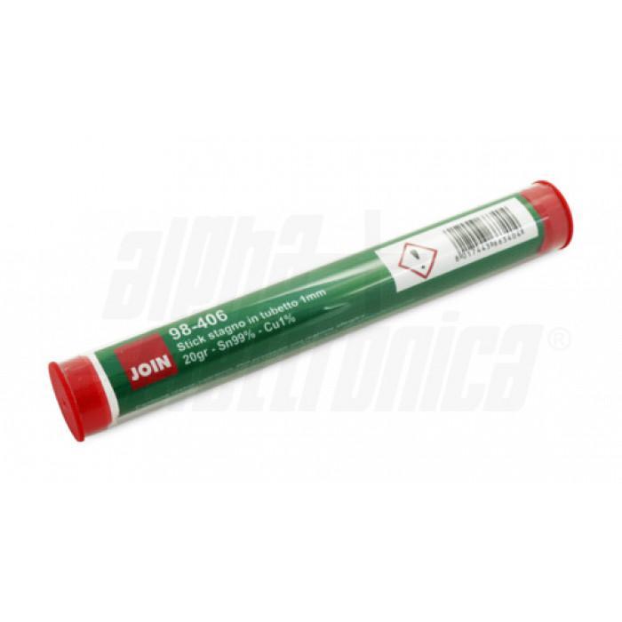 Stick stagno 99Sn 1Cu diametro 1mm per saldatura Alpha Elettronica stick stagno saldatura 99Sn 1Cu diametro 1mm confezione tubetto Alpha Elettronica