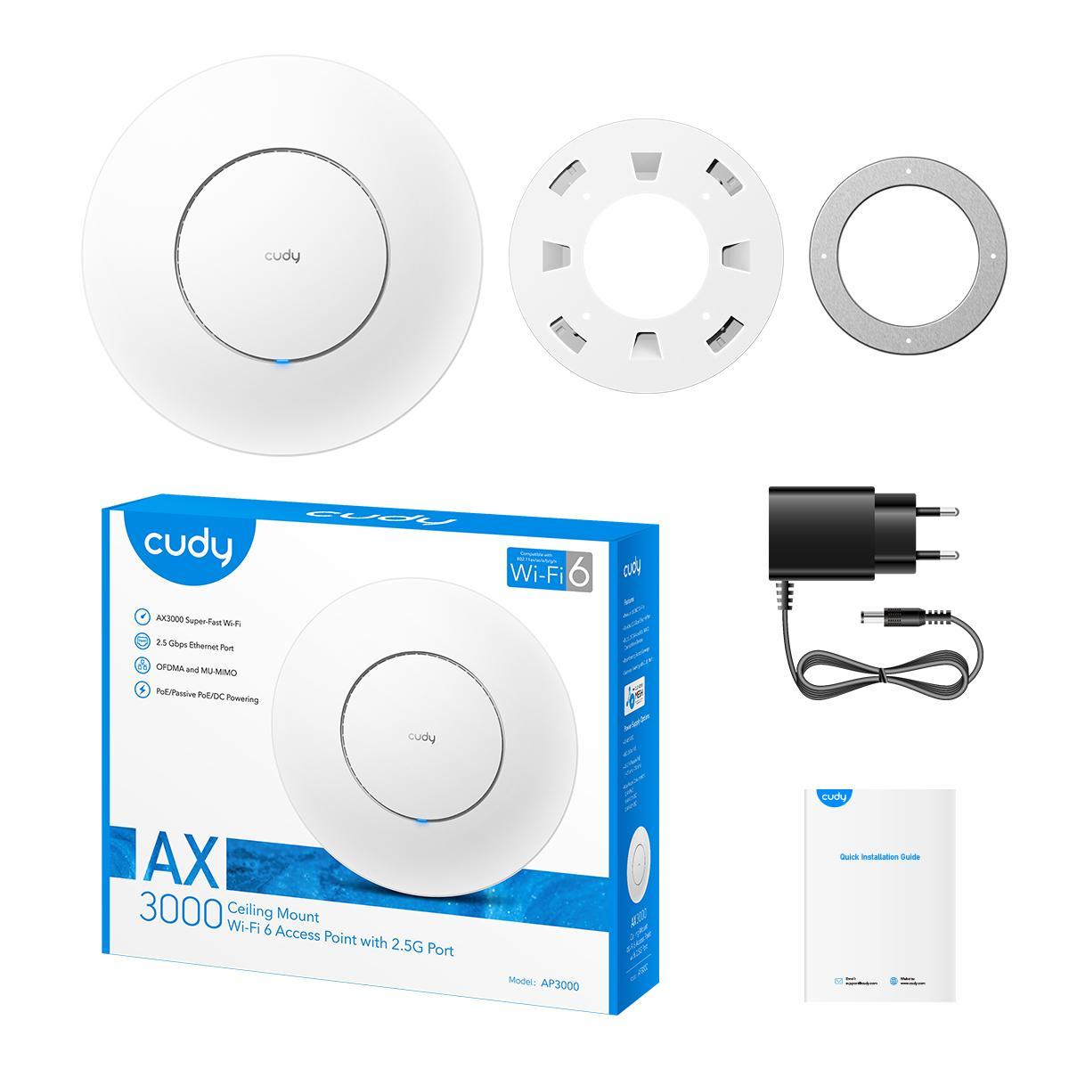 contenuto confezione access point wi-fi 6 cudy ax3000 ceiling contenuto confezione access point cudy ax3000 wi-fi 6 ceiling mount