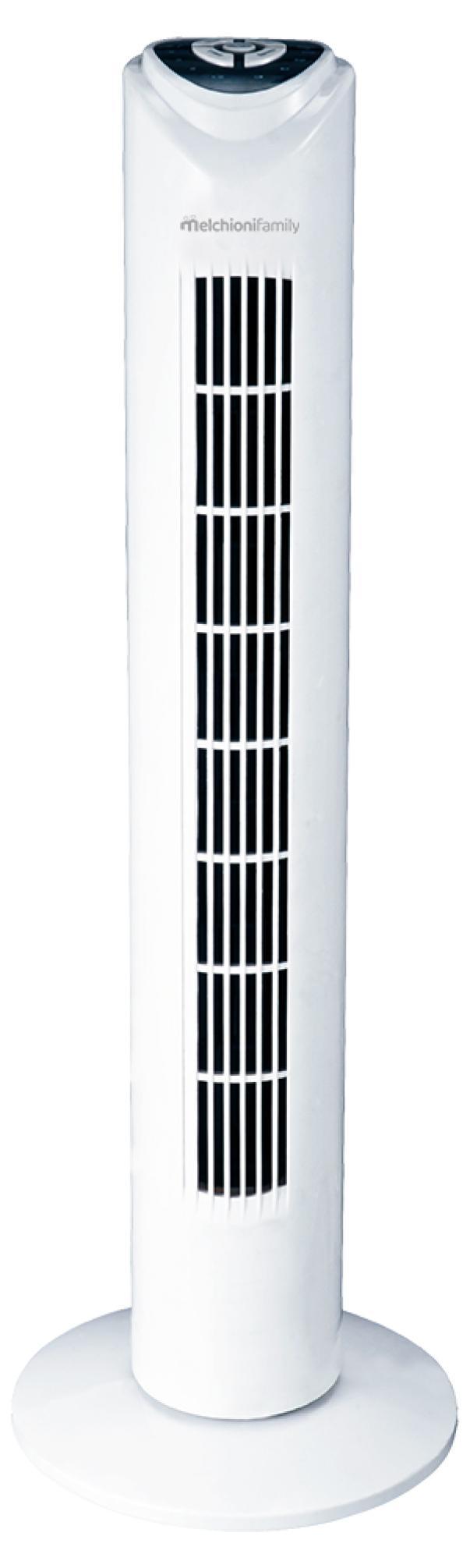 Ventilatore a torre Melchioni torre 81 cm bianco con telecomando Ventilatore a torre bianco Melchioni per interni controllo remoto