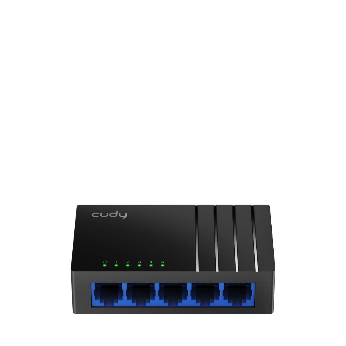 switch ethernet gigabit 5 porte desktop cudy vista frontale switch ethernet gigabit 5 porte desktop cudy vista frontale compatto nero