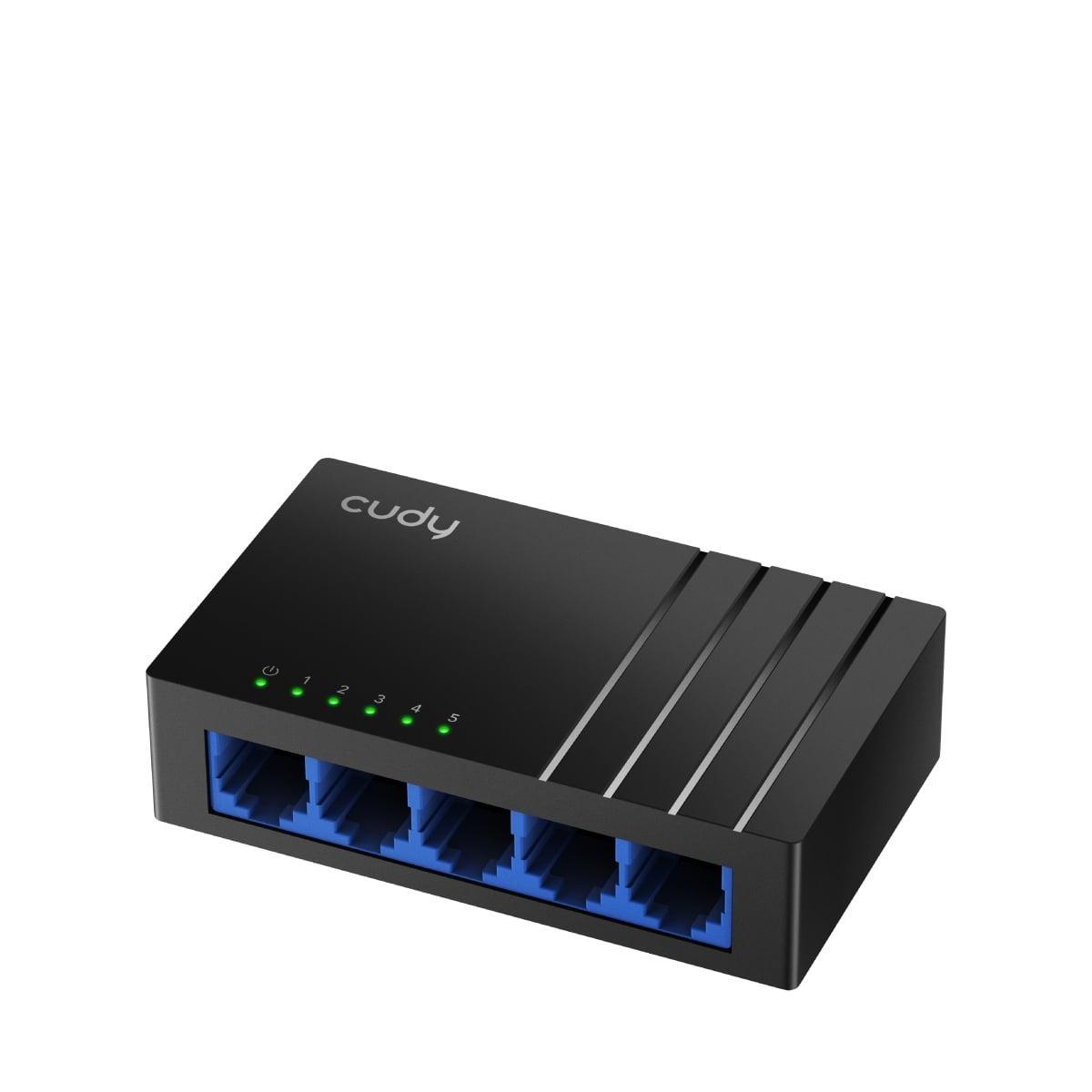switch desktop ethernet 5 porte gigabit cudy con led indicatori switch desktop ethernet 5 porte gigabit cudy dettaglio frontale indicatori led