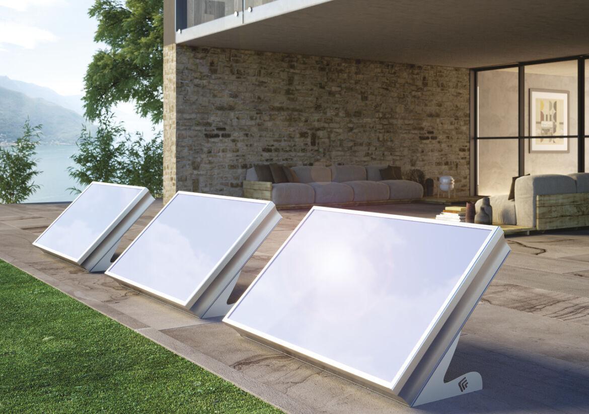 installazione su terrazza Cordivari DR 220 impianto solare termico installazione pannelli solari termici compatti Cordivari DR su terrazza esterna