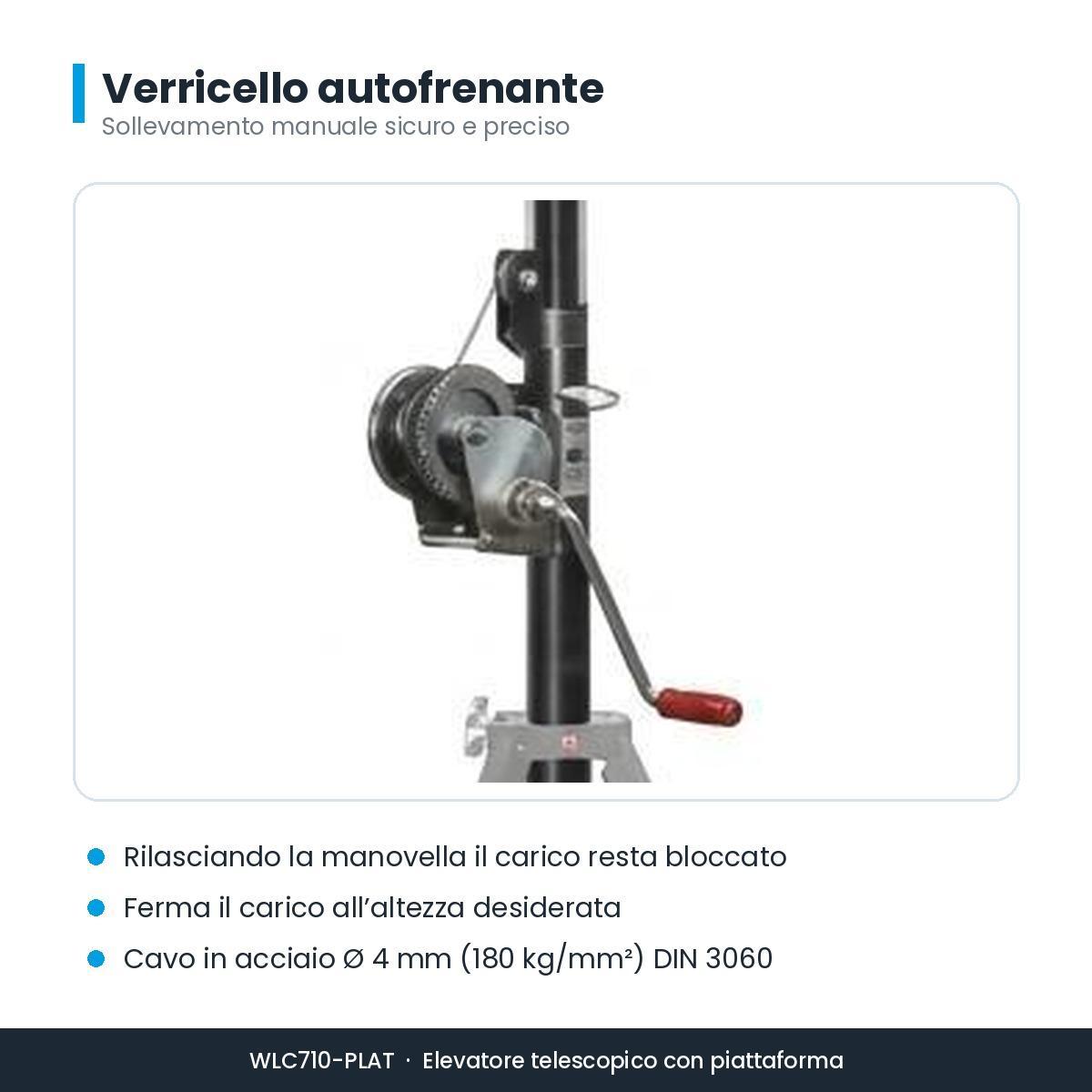 Sollevatore manuale telescopico WIGAM per unitu00e0 esterne regolabile in altezza Sollevatore telescopico manuale WIGAM con montaggio unitu00e0 esterne per climatizzazione HVAC regolabile in altezza