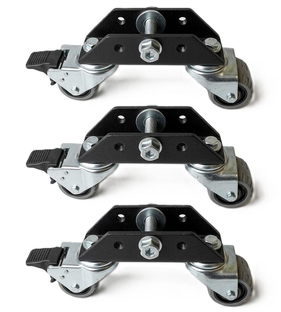 kit ruote accessorio per elevatore telescopico WIGAM 3 pezzi con freno kit ruote per elevatore telescopico accessorio WIGAM 3 pezzi con freno in acciaio solido
