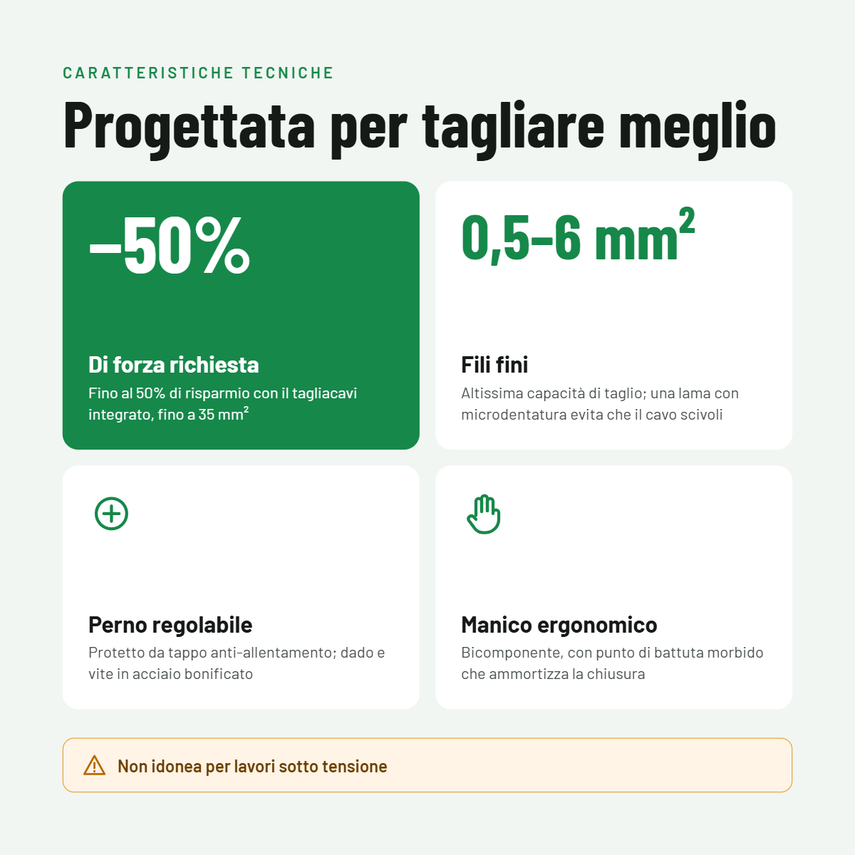 caratteristiche tecniche forbice tagliacavi intercable ridotto sforzo caratteristiche tecniche forbice tagliacavi intercable ridotto sforzo