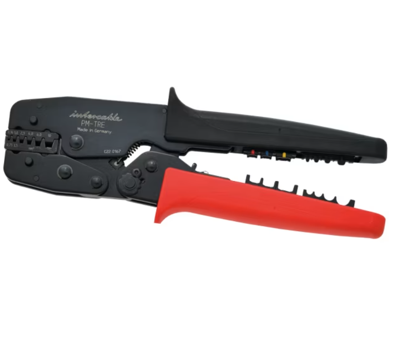 Pinza crimpatura Intercable Tools per terminali preisolati e non isolati Pinza a cricchetto Intercable Tools con matrici intercambiabili per terminali elettrici