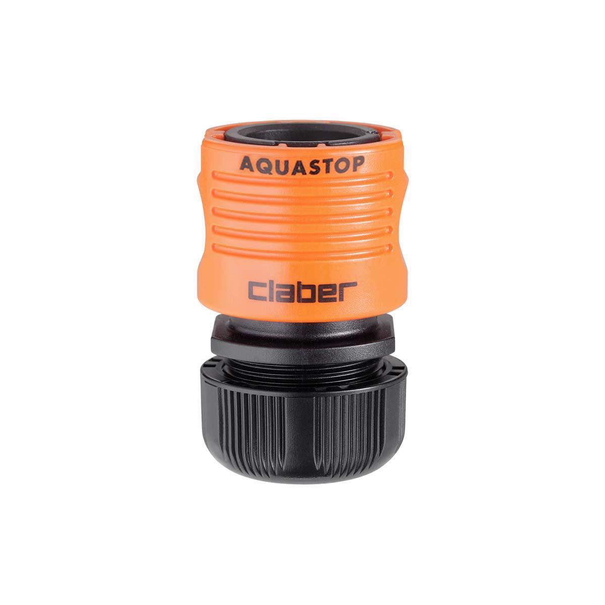 Raccordo rapido con sistema Aquastop Claber per tubo 1/2 pollice Raccordo rapido Aquastop Claber per tubo da giardino 1/2 pollice sistema Quick Click