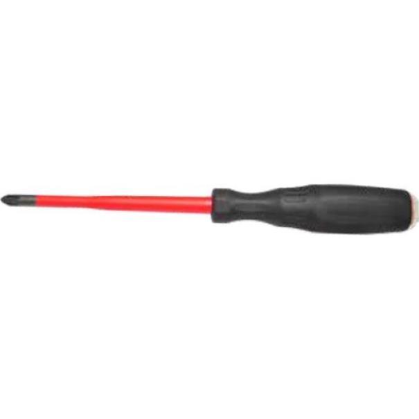 cacciavite Pozidriv Intercable Tools PZ0x60 isolato manico ergonomico certificato vista del cacciavite Pozidriv isolato Intercable Tools manico ergonomico nero lama rossa