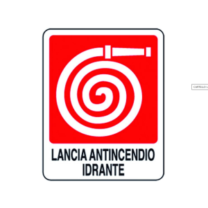 Cartello segnaletica antincendio lancia idrante  250x310mm 040621
