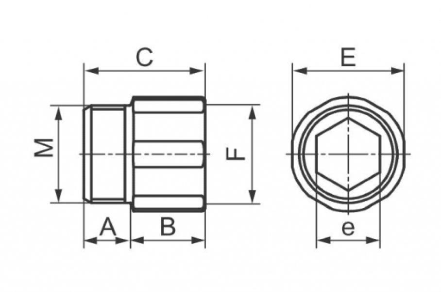 Disegno tecnico manicotto ridotto zincato Oteraccordi raccordo idraulico Disegno tecnico manicotto ridotto zincato Oteraccordi quote dimensionali raccordo