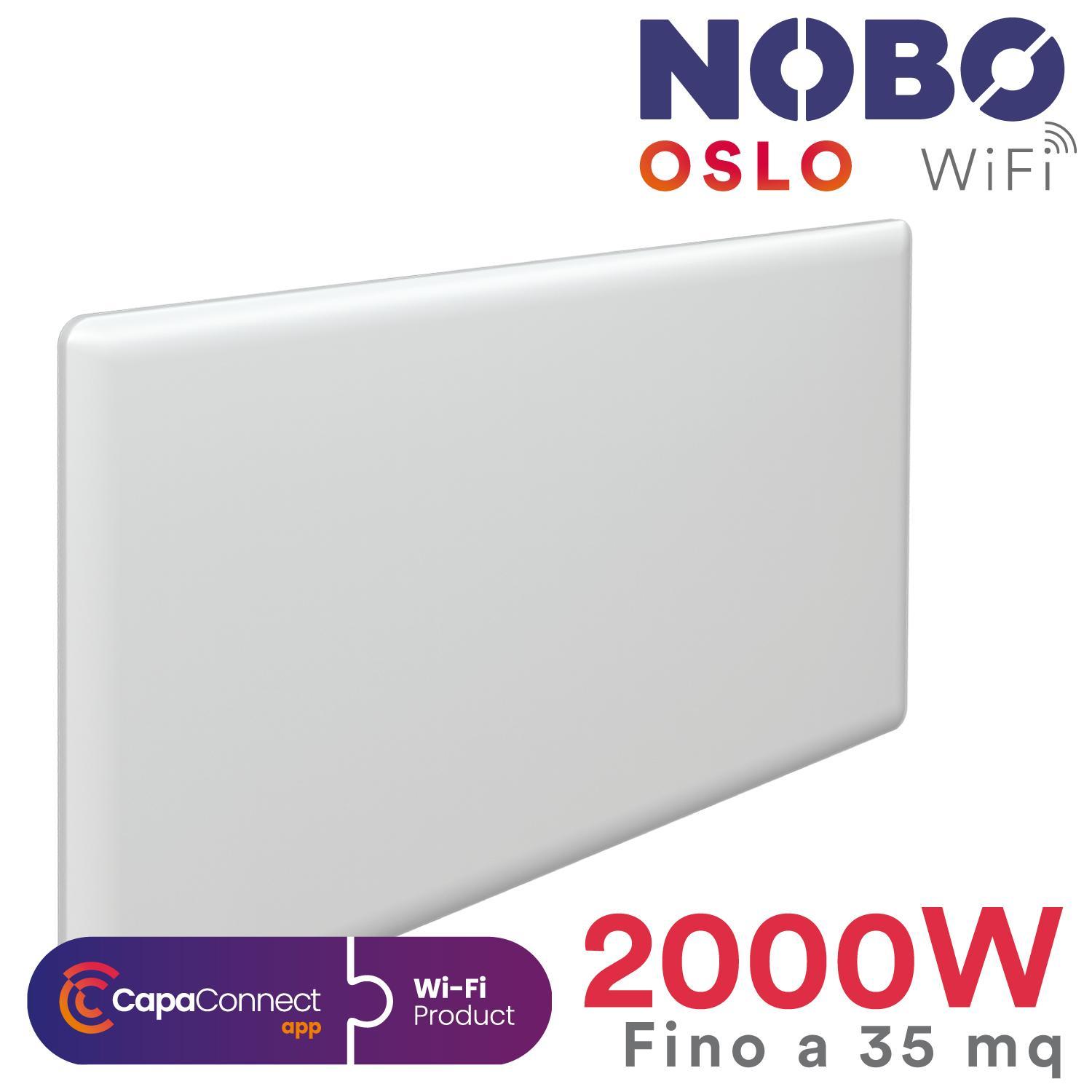 radiatore elettrico WiFi NOBO Oslo 2000W compatibile app CapaConnect radiatore elettrico smart NOBO Oslo WiFi potenza 2000W controllo tramite app CapaConnect
