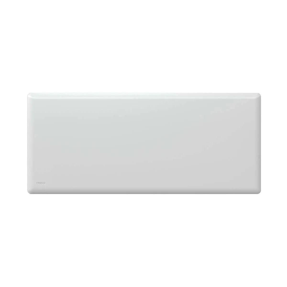 radiatore elettrico norvegese nobo 1250w visto frontalmente colore bianco radiatore elettrico norvegese nobo frontale bianco 1250w per ambienti fino a 25 mq design sottile montaggio a parete